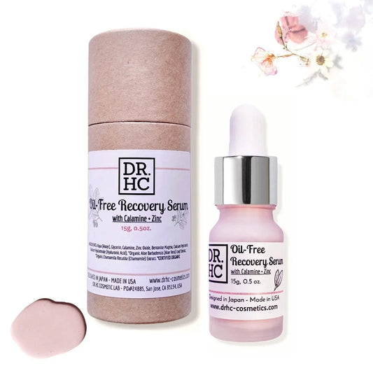 DR.HC Oil-Free Recovery Serum (15g, 0.5oz.) (with Zinc, Calamine & Minerals) (Anti-acne, Oil balancing, Skin recovery, Pore shrinking...)