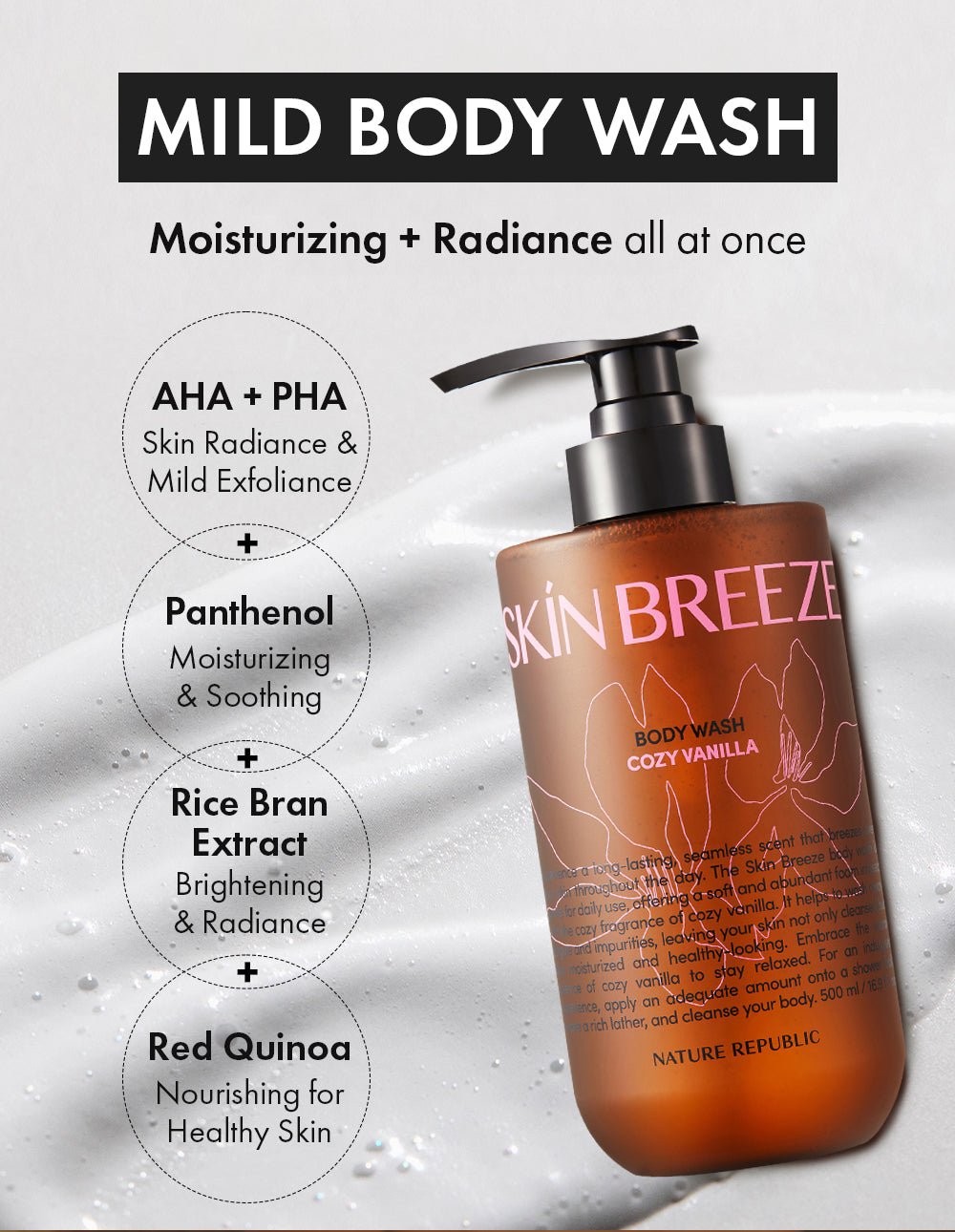 Skin Breeze Cozy Vanilla Body Wash or Body Lotion