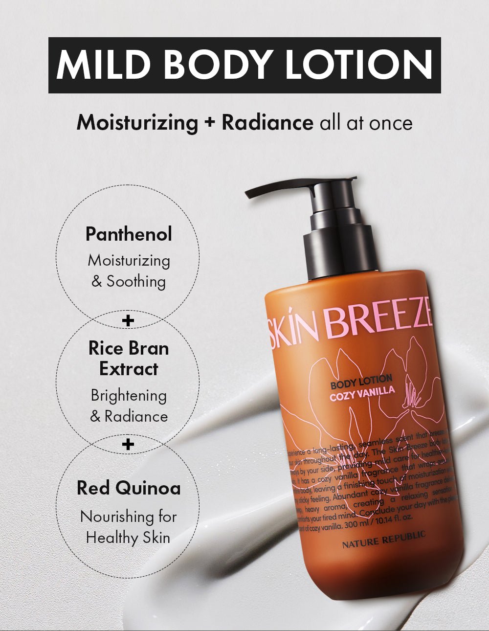 Skin Breeze Cozy Vanilla Body Wash or Body Lotion