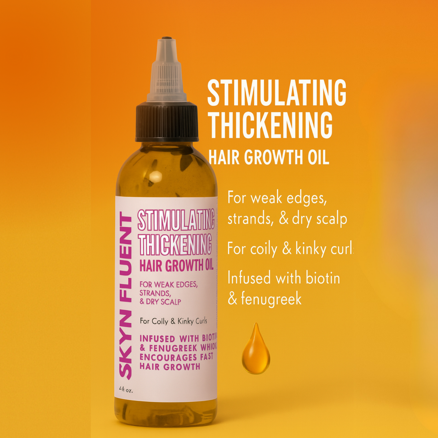 Stimulating Thickening Hair Growth Oil | Nourish, Strengthen & Support Healthy Growth